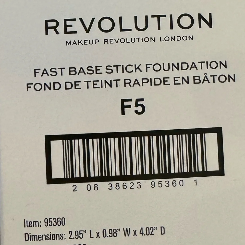 1 Piece - REVOLUTION Fast Base Stick Foundation Shade F5 New Sealed